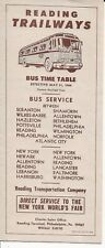 1964 Reading Trailways PA Pennsylvania bus time table fold brochure Worlds Fair picture