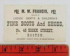 Vintage 1900's Fine Boots and Shoes Boston Mass. Business Card picture