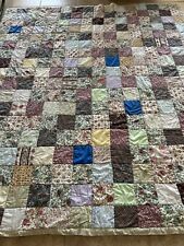 Vintage Block Quilt Cotton 5” Blocks 83x94” picture
