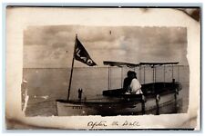 c1910's Candid Lilac Boat Sea View Unposted Antique RPPC Photo Postcard picture