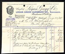 Logan-Gregg Hardware Pittsburgh 1898 Billhead Whiteleather* N. Georgetown , OH picture