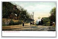 Postcard Bolton Connecticut Train Crossing on Railroad Tracks Steamer picture