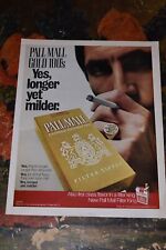 Vintage 1972 Pall Mall Gold 100's Cigarette Print Ad. picture