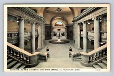 Salt Lake City UT-Utah, Utah State Capitol Corridor Main Stairs Vintage Postcard picture