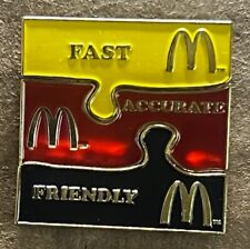 McDonald's Fast Accurate Friendly Jigsaw Interconnecting Lapel Pins Lot / 3 RARE picture