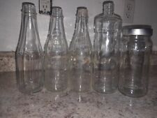 Lot Of 5 Vintage Clear Glass  Bottles  picture