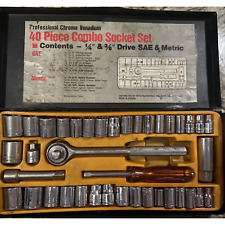 vintage professional chrome Vanadium 40 piece combo socket set Complete Tools picture