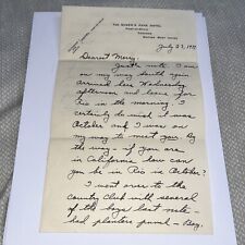 Antique 1937 Letter The Queen’s Park Hotel Letterhead Port-of-Spain Trinidad BWI picture