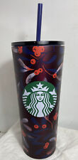 NWT STARBUCKS TUMBLER 24 oz cup stainless 2020 Holiday Mistletoe Burgundy Blue picture