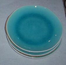 ARTISTIC ACCENTS Turquoise Crackled  Salad Plate NIB S/3 picture