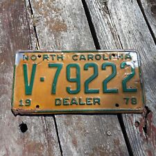 1978 North Carolina DEALER License Plate - 