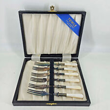 Vintage Towle Pearl Handled Sheffield England Dessert fruit fish forks 6pc picture