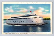 Puget Sound WA-Washington, Motor Ferry Kalakala Vessel, Vintage Postcard picture