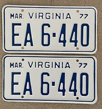 1977 Virginia Apportioned Bus license plate - NOS Pair picture