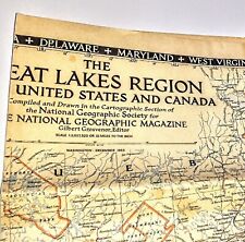 Historical National Geographic Map: 1953: Great Lakes and Canda picture