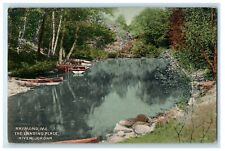 1913 Boats in The Landing Place, River Jordan Raymond ME Bryant Pond ME Postcard picture