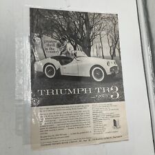 Vintage 1958 Triumph TR3 Print Ad Greatest Thrill in the Country picture