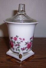 Vintage Floral Rose pedastel covered vase dish UNIQUE shabby chic picture