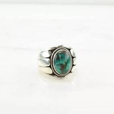 Ring Vintage Navajo Silver Turquoise Sterling Size 12 picture