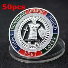 50PC Put On the Whole Armor Of God Commemorative Challenge Coin Silver Plate picture