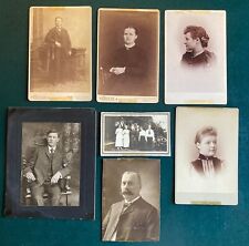 4 Circa 1890s Cabinet Cards PLUS other antique cardboard backed photos picture