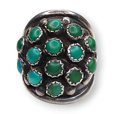 Vintage Native American High Domed Green Turquoise Snake Eye Ring Size 7 picture