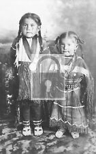 Native Indian Arapaho Children Dress Canton Oklahoma OK Reprint Postcard picture