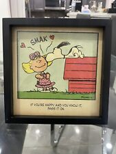 FRAMED Love Peanuts Lucy Snoopy, If You're Happy and You Know It… 7”x7” picture