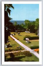 Carlsbad California~Hotel By The Sea Garden Seen From West Side~PM 1954~Postcard picture