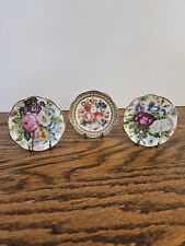 Set of 3 Vintage Mini Gold Rimmed Porcelain Plates Made In England Peter Stanier picture