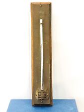 vintage/ antique brass and wood wall Fahrenheit thermometer picture