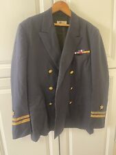 Rare Named Navy Cross, Silver Star, WWII Ribbons Dress Blue Uniform Coat Jacket picture