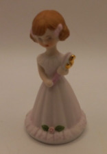 Vtg 1982 Enesco Growing Up Birthday Girls Age 5 Brown Hair Porcelain Figurine picture