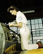 Rosie the Riveter style Woman Aircraft Factory Worker 8x10 WWII Photo 932 picture