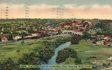 Postcard OH Cambridge Ohio Birds Eye View Wills Creek 1940 Vintage PC J6174 picture