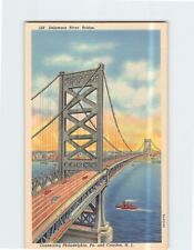Postcard Delaware River Bridge Connecting Philadelphia PA & Camden NJ USA picture