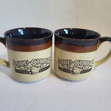 Vintage Hardee’s Rise and Shine Homemade Biscuits Mug Two 11 oz, 3.5” Tall  1986 picture