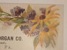 AF-106 PA Erie Burdett Organ Co Flowers Spider Victorian Advertising Trade Card picture