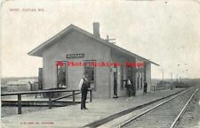 WI, Hustler, Wisconsin, Railroad Station Depot, Exterior View, 1913 PM, EC Kropp picture