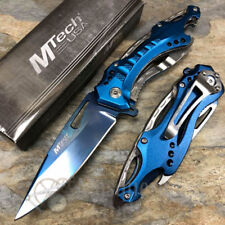 MTech Plain Blade Tactical Hunting Spring Assisted Pocketknife [Blue/Silver] picture