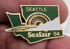 VTG Lapel Pinback Hat Pin Gold Tone Seattle Washington 1984 Seafair Summer Fest picture