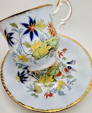 Vintage Paragon Oriental Series MING Floral Blue Cup & Saucer; England Teacup picture