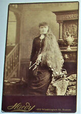 Very Long Hair woman May Johnson cabinet card photo by Hardy / Boston MA picture