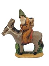 Vaillancourt Folk Art Miniature Father Christmas on Donkey Chalkware Figurine picture
