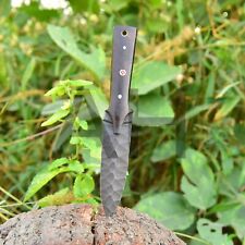 HAND MADE 1095 HIGH CARBON DAGGER THROWING BLADE DIAMOND PATTERN KNIFE+SHEATH picture