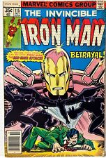 1978 Marvel Invincible Iron Man #115 Betrayal Ani-Men Attack Newsstand Bronze picture