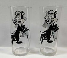 1973 PEPE LE PEW WARNER BROS LOONEY TUNES/ PEPSI GLASS SET OF 2 picture