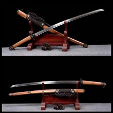 Tachi Clay Tempered T10 Steel Handmade Katana Real Hamon Japanese samurai  Sharp picture
