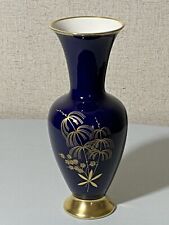 Vintage Lindner Kueps 9” Vase Bavaria Echt Cobalt Blue Gold Signed Numbered picture