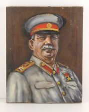 Soviet vintage portrait - Oil on Canvas Generalissimo Soviet Army STALIN Joseph picture